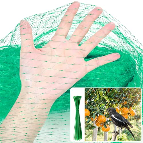 Kikhope Bird Netting, 13x40 ft Bird Barrier Netting for Garden | Anti Bird Netting, Garden Mesh Net, Plant Netting for Protecting Vegetables Plants and Fruit Trees from Birds and Animals - size: 13x40 ft