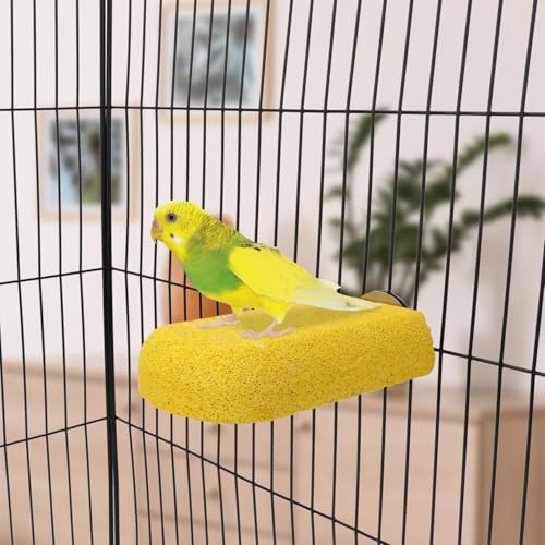 Hypeety Bird Beak Grinding Stone Cage Calcium Mineral Paw Grinding Block | Natural calcium stone, provides calcium and beak care, durable chew-proof, for parrot/chinchilla/hamster, 1pc, random color - color: Perch Stand