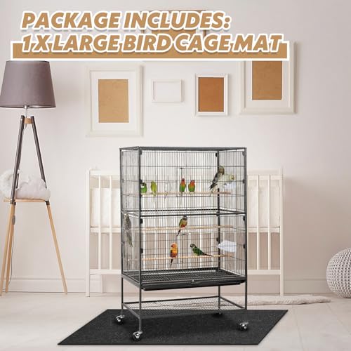Nuanchu Large Bird Cage Mat, 30 x 36 Inch Under Pet Cage Mat, Absorbent/Waterproof Felt Pad for Bird Cages, Reptile Aquariums, Dog Kennels, with Non-Slip Backing for Hard Floors and Surfaces - size: 30 x 36 Inch