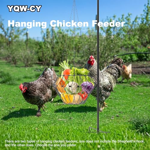 Hanging Chicken Feeder, Foldable Chicken Vegetable Fruits Feeder, Poultry Feeding Holder Basket with Hanging Chain, Veggie Treat Ball for Chicken Coop Accessories (1 Pack) - style: 1 Pack