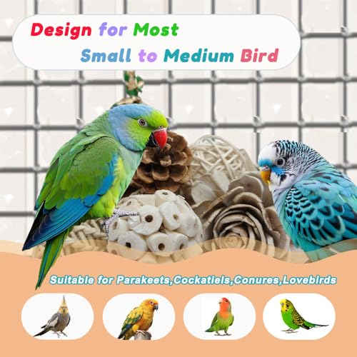 Bird Toys Parrot Toys Natural Bird Foraging Box Foot for Parakeets,Cockatiels,Conures,Love Birds,and Other Small to Medium Birds (Medium) - size: Medium