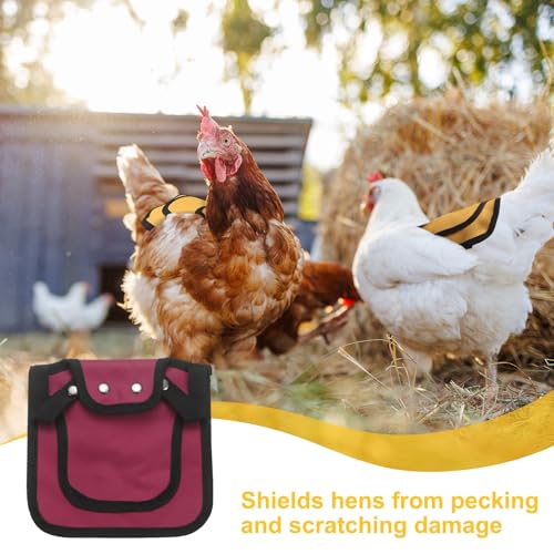 M METERXITY 4-Pack Chicken Saddle for Hens, 9.8 Inch Canvas Chicken Apron Back Protector with Adjustable Strap for Protecting Bird Back Feathers, Poultry Saver [Burgundy] - color: Burgundy