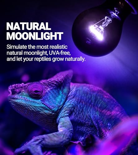 REPTI ZOO 2Pack Reptile Heat Lamp 100W Reptile Night Heat Bulb Night Heat Lamp Without UVA for Turtle Bearded Dragon Gecko Lizard and Snake E26/E27 Purple