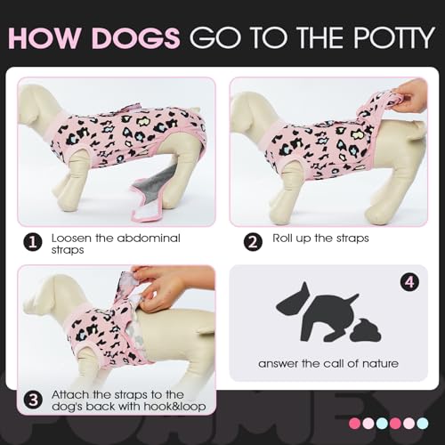 Dog Recovery Suit, Soft Surgical Suit for Dogs Onesie for Surgery | Cone Alternative after Surgery, Abdominal Wound Protector, Anti Lick Suit, Dog Onesie for Surgery Female Male Pink Leopard XS - color: Pink Leopard, size: Xs(back:8.3-11.4in,wt:4-7lbs)