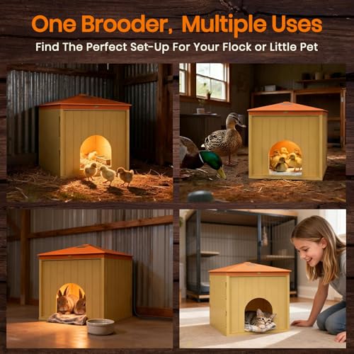 Smart Chicks Coop Heater,2026 Upgraded Chick Heater with Auto Temperature Controllers & Heat Circulating Fan, Winter Brooder House for Chicks,UL-Compliant,Safe for Bird,Little Animal