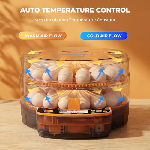 48 Egg Incubator - Incubators for Hatching Chicken Eggs with Egg Candler, Temperature & Humidity Control, Auto Egg Turner, and Abnormal Alarm - size: 48 Gggs