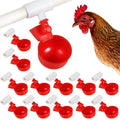 12 Pack Chicken Waterer Cups with Tee, Automatic Chicken Water Feeder Chicken Water Bowls Poultry Water Feeder Kit for Chicks, Duck, Goose, Turkey and Bunny（12 Tees + 12 Cups）
