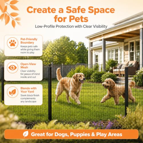 Welded Wire Fence Roll 16GA Black Coated Steel Wire Mesh, Heavy Duty Garden Fencing for Dog Fence, Poultry Enclosure, Vegetable Garden & Flower Border (36 in x 99 ft) - size: 36 in x 99 ft