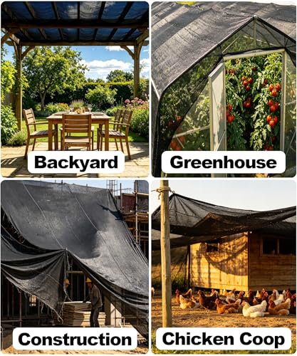 70%-80% Black Shade Cloth,3FTX6FT Mesh Tarp Pergola Sun Shade | UV Sunblock Fabric for Garden, Plants Cover, Greenhouse, Pergola, Patio, Porch & Chicken Coop,Tomatoes - size: 3 FT X 6 FT, style: 70% Shade
