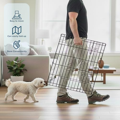Puppy Playpen - Foldable Metal Exercise Enclosure with Eight 24-Inch Panels - Indoor/Outdoor Fence for Dogs, Cats, or Small Animals by PETMAKER - size: 24" X 24"