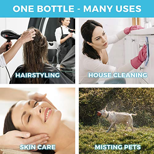 Hair Spray Bottle Continuous Water Mister Spray Empty Ultra Fine for Hair Styling, Pets, Plants, Cleaning, Misting & Skin Care, Salons, for Taming Hair in Morning, Curly Hair, Essential Oil - color: Clear