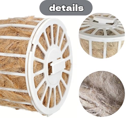 2Pcs Bird Nesting Material with Holder Soft Parakeet Hummingbird Nesting Material for Hummingbird Finch Outside and Cage Use
