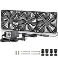 GDSTIME 3 x 120mm Computer Fan with AC Plug Variable Speed 110-120V Powered | 360mm, Adjustable 12V PC Fan with Controller, for RV Fridge, Server Cabinet, Grow Rack, DIY Cooling Ventilation Exhaust - size: 3x 120mm fan