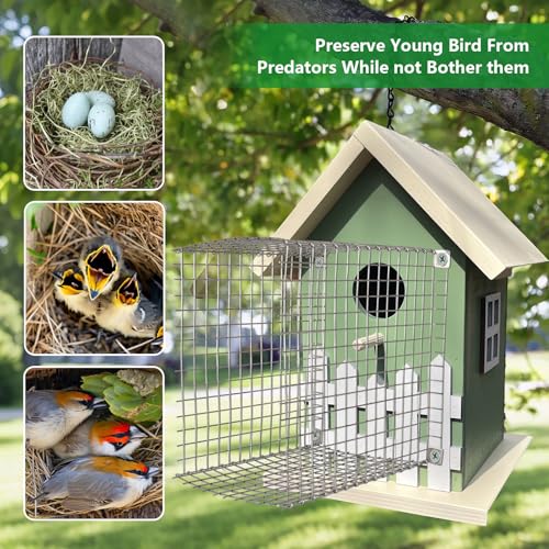 Tryly 2Pcs Bluebird House Protector Guards, Stainless Bird House Entrance,Designed for the Secure of Eastern Bluebird Homes and Their Chicks (Square) - style: Square