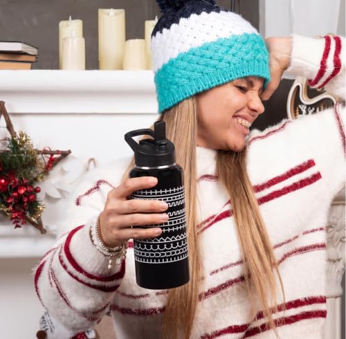 Hidden Message Water Bottle Funny F This S Mug Gag Christmas White Elephant Gifts for Work Bestie,Friends,Coworkers Travel Thermal Double Walled Vacuum Insulated Bottle Cup Leak Proof Tumbler-32 oz - color: hidden message black