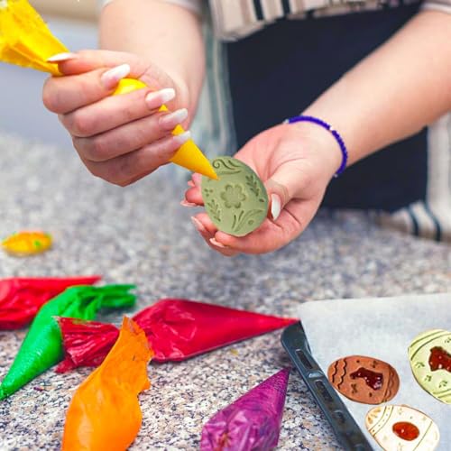 9pcs Easter Eggs Cookie Cutters Stamps Biscuit Baking Tools Embossing Cookie Molds (With 30 Easter bags) - color: Easter eggsB