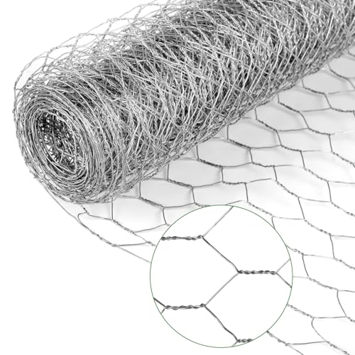 Chicken Wire Mesh,13.7"×169" Poultry Wire Netting,1" Hole Size Hexagonal Galvanized Chicken Wire Mesh Fencing,Outdoor Anti-Rust Garden Animal Barrier Fence for Chicken Coop Barrier Rabbit Cage