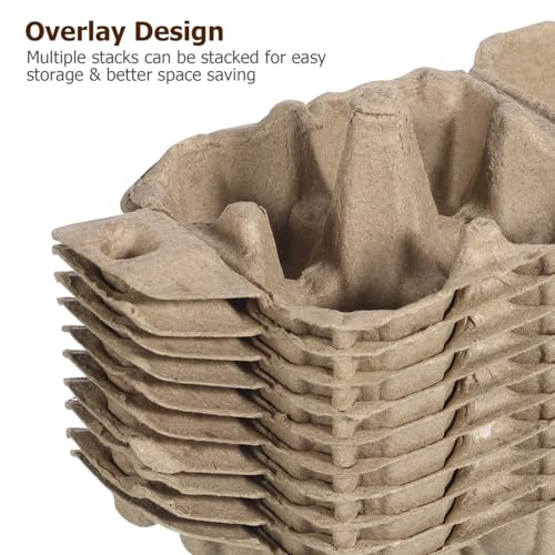 4-count Pulp Egg Cartons - 4" Mini Kraft Paper Egg Boxes - Stackable Fridge Storage Containers for Backyard Chickens, Farmers Market & Diy Packaging (10)