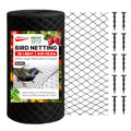 ATICCA Heavy Duty Bird Netting for Garden Protection & Fruit Trees, 13x40 Ft with 10 Stakes – Black Anti-Bird Net for Poultry, Deer, & Squirrel Protection, Durable Mesh for Garden and Yard Use - size: 13x40 Ft Bird Netting
