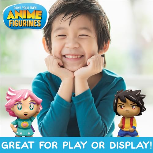 Made By Me Build & Paint Your Own Wooden Toys, DIY Wood Craft Kit, Easy to Assemble, Anime Figurines - style: Japanese
