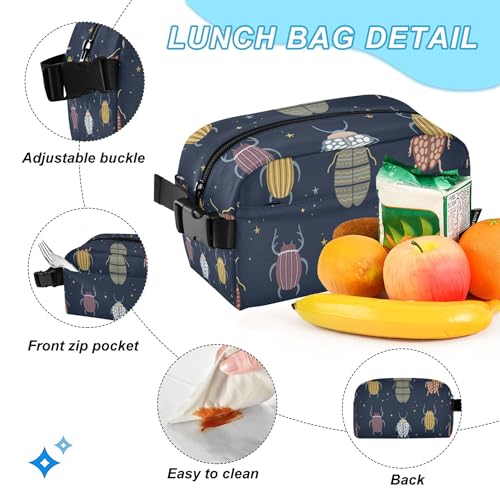 Beetle with Beetles Bugs and Insects Backpack with Lunch Bag, School Travel Backpack for Teens Boys Girls Kids Backpacks Set - color: Brown