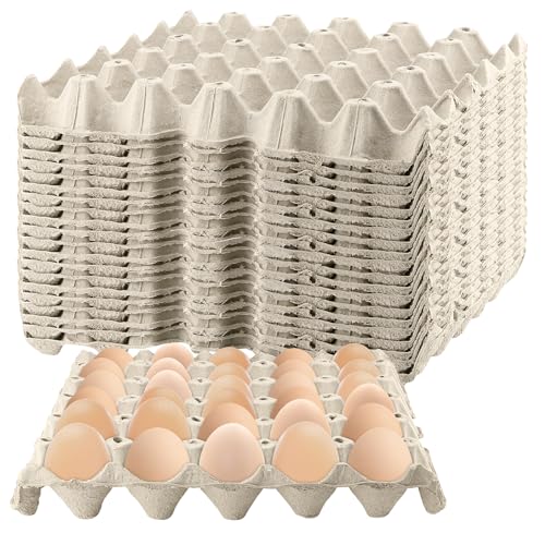 20 PCS 30 Count Gray White Egg Cartons, 12x12x2Inch Paper Pulp Egg Crates, Cardboard Egg Cartons for Egg Packing Storage