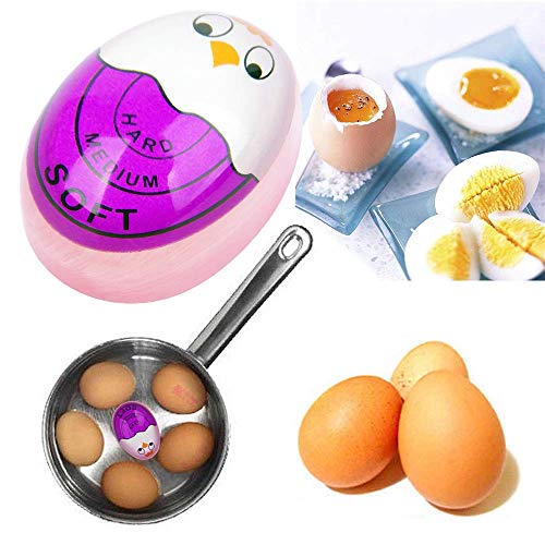 TOFOREVO Egg Timers for Hard Boiled Eggs Timer Purple 6 Pack | BPA-Free, Color Changing Tells When Eggs are Ready - color: Purple