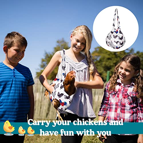 Paterr 2 Pack Chicken Holder Bag, Chicken Carrier Sling Catching Hand Bag Hen Sling with Handle Farm Supplies for Hen Rooster Transport Traveling Hiking Driving(White,13.5 x 13.5 Inch) - color: White, size: 13.5 x 13.5 Inch
