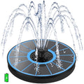 Yzert Solar Fountain with 2000 mAh Battery Backup Works in Cloudy, Glass Solar Powered Bird Bath Fountains with 7 Nozzles, 3.5 W Solar Fountain Pump for Birdbath,Garden, Outdoor, Pond - color: Blue
