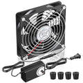 120mm x 25mm Computer Fan with AC Plug, Variable Speed Controller (3V-12V) – AC 100-240V Compatible for PC Case, Xbox, PlayStation, DVR, RV Fridge, Cabinet, Greenhouse & DIY Electronics Cooling - size: 1x120mm