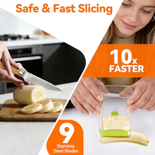 Strawberry Slicer Cup, Fruit Cutter, Quick-Slice, Meal Prep, Green | Dual-Function Base, Easy-Clean & Storable – 304 Stainless Steel Blade – Quick & Safe Slicing Kitchen Gadget - color: Food green