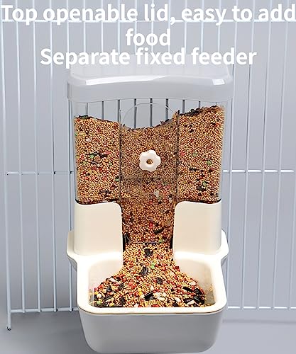 Automatic No Mess Bird Feeder - Bird Cage Accessories for Parakeet, Canary, Cockatiel, Finch - color: Grey