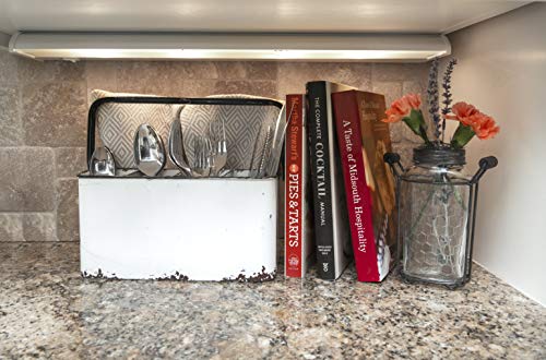 Creative Co-Op Distressed White Metal Caddy with 6 Compartments - color: White and Black