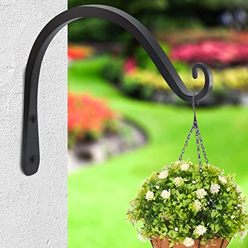 Gtongoko 8" Outdoor Plant Hanger Wall Bracket, Heavy Duty, 2 Pack | 44lb Capacity,Rust-Resistant Finish,Easy Installation,Fit Hanging Baskets,Ideal for Bird Feeders & Lanterns - size: 8 Inch, style: C-shape