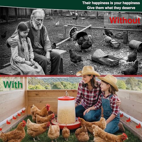 Heavy Duty 12-Pack with Cups Chicken Water Nipples Automatic Chicken Waterer Nipple Horizontal Leak Proof Stable for Poultry Coop Quail Chicks Turkeys Peacocks and Fits 5-Gallon Bucket, PVC Pipes