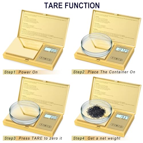 Fuzion Digital Pocket Gram Scale 0.01g x 200g - Jewelry Scale Portable | Easy of Use, Tare Function, 6 Modes Ounces Grains, Batteries Included, Mini Scale for Jewelry, Coins, Herb, Small Food - color: Gold