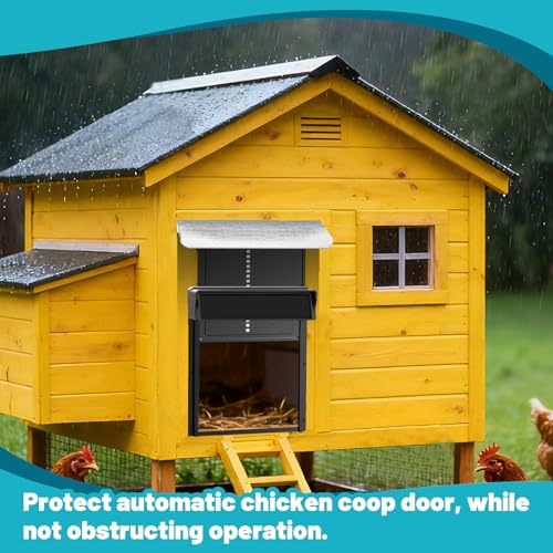 Weatherproof Cover for Chicken Coop Doors, Awning with Aluminum Protection for Automatic Chicken Coop Door, Prevent Rain & Snow, Roof Cover for Chicken Coop Window/Door Accessories