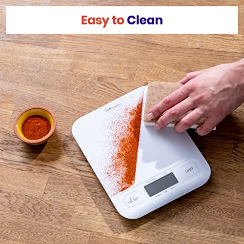 Etekcity Food Kitchen Scale, Digital Grams and Ounces, Large | Tare function, ideal for baking, weight loss, keto, meal prep, packages, liquids and jewelry, White - color: Clean White