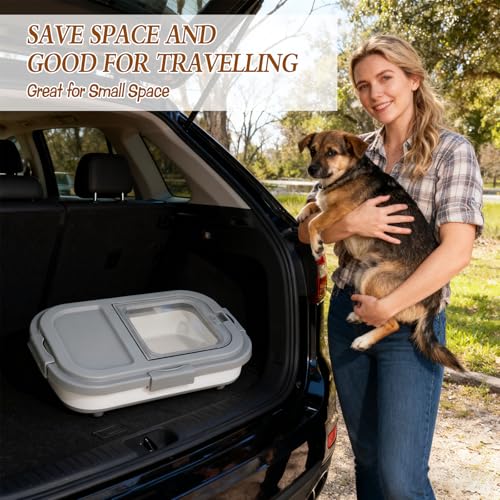 2 Pack Airtight Dog Food Storage Container, 15Lbs Collapsible Pet Dog Food Storage Bin with Scoops for Rice Grain Pet Dog Cat Bird Dog Treat Storage Food Fresh