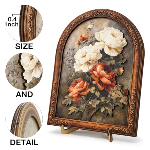 Vintage Floral Bouquet Wall Art Sign for Living Room Decor, Shabby Chic Flower Wall Decor, 8x10 Inch - color: Floral-2