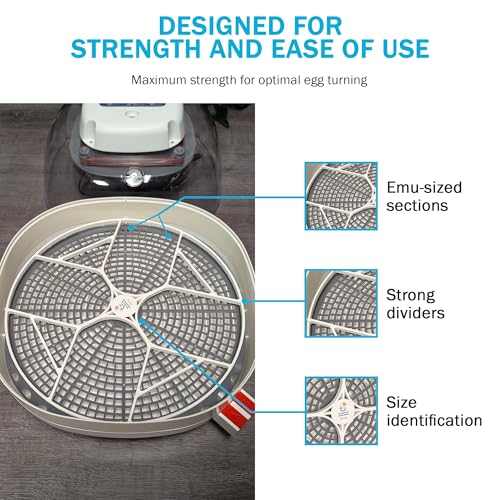 Egg Trays for Nurture Right 360 Egg Incubator (Various Sizes) (Extra Large w/Riser (Emu)) - size: 13.0"L x 13.0"W x 1.7"H