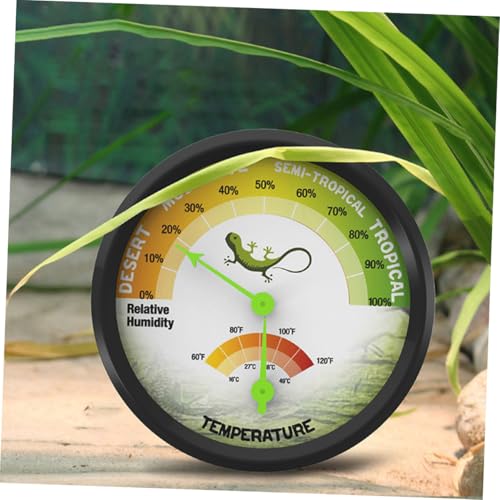 High Precision Reptile Thermometer Hygrometer with Back Sticker Reusable Mechanical Temperature and Humidity Gauge for Terrarium Vivarium Brooder Easy to Install and Design