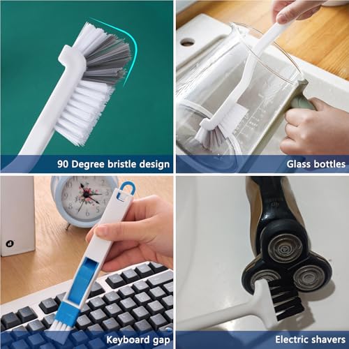 CRAFNEW 14Pcs Small Crevice Cleaning Brush Set, Groove Gap Cleaning Tool | Ideal for cleaning kitchens, bathrooms, corners, sinks, doors, window tracks and cups