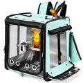 Bird Carrier with Seat Belt for Car Travel, Bird Backpack Carrier with Indestructible Stainless Steel Mesh, Large Bird Carrier Travel Cage, Green - color: Green, size: 13.5"L x 10.0"W x 15.5"H