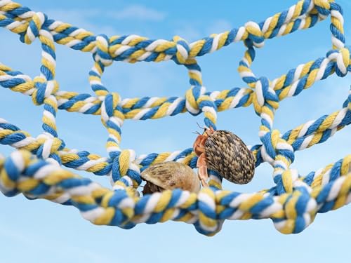 Colorful Bird Rope Net, Rat Climbing Ladder Bridge Toy, Hanging Pet Hammock, Cage Accessories for Small Animals Hamster Parakeets Cockatiels Guinea Pig Chinchilla Ferret - 31 × 7.5 Inch - size: 31 ×7.5 Inch