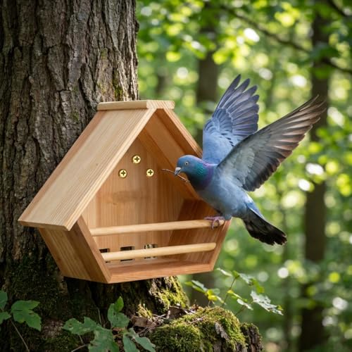 Cedar Mourning Dove Nesting Box, Oltara Wooden Dove Pigeon Bird House for Outdoors