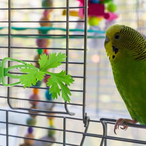 20pcs Bird Cage Food Holder Clips for Budgie and Conure Parrots, Pp Material Vegetable and Cuttlebone Feeders with Smooth Edges for Enriching Pet's Diet