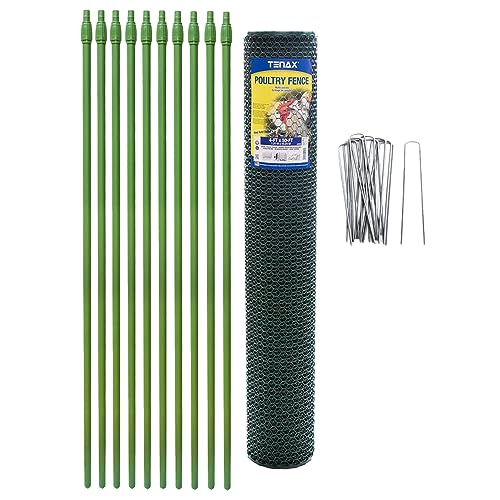 Tenax 2A230071 Poultry Fence Kit 4'x50' Green - color: Green, size: 4-ft x 50-ft Kit