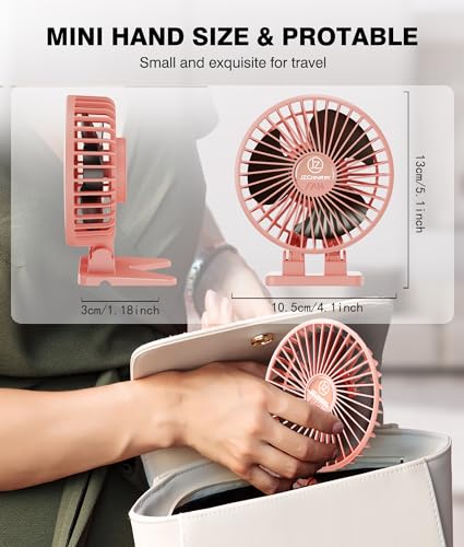 JZCreater USB Desk Fan, Portable Mini Fan, 3 Speeds Desktop Table Cooling, Plug in Power, Rotation Strong Wind, Quiet Personal Small Fan for Home Desktop Office Travel Bedroom, Pink - color: Pink Black