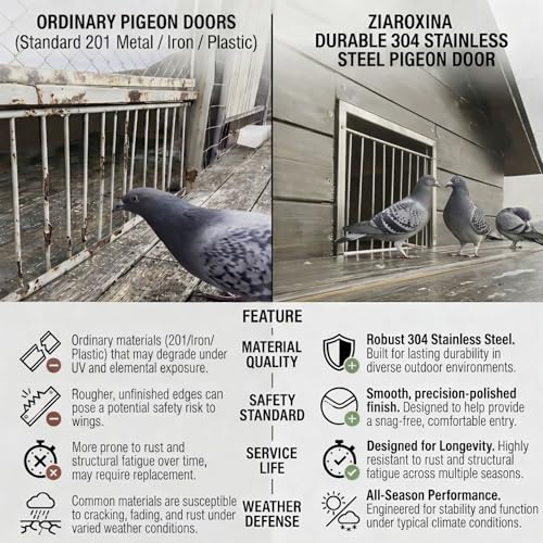 304 Stainless Steel Pigeon Trap Door Loft Bob Wire 11.8" x 9.8" | Heavy-Duty Welded Construction, One-Way Gravity Entry, Smooth Gate Action, Controlled Access Design, Return Flight Training - size: 11.8 x 9.8 In